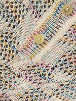 Cable Lace Space-Dyed Polo Sweater