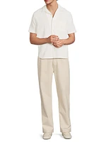 Basket Weave Cotton Camp Shirt