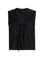 Oregon Linen Tie-Front Tank