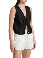 Oregon Linen Tie-Front Tank