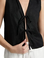 Oregon Linen Tie-Front Tank