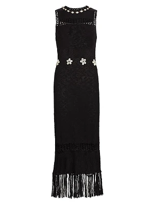 Kiana Stretch-Cotton Knit Midi-Dress