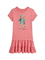 Little Girl's & Polo Bear T-Shirt Dress
