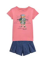 Little Girl's & Polo Bear T-Shirt