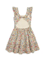Little Girl's & Floral Ruffle-Trim Dress