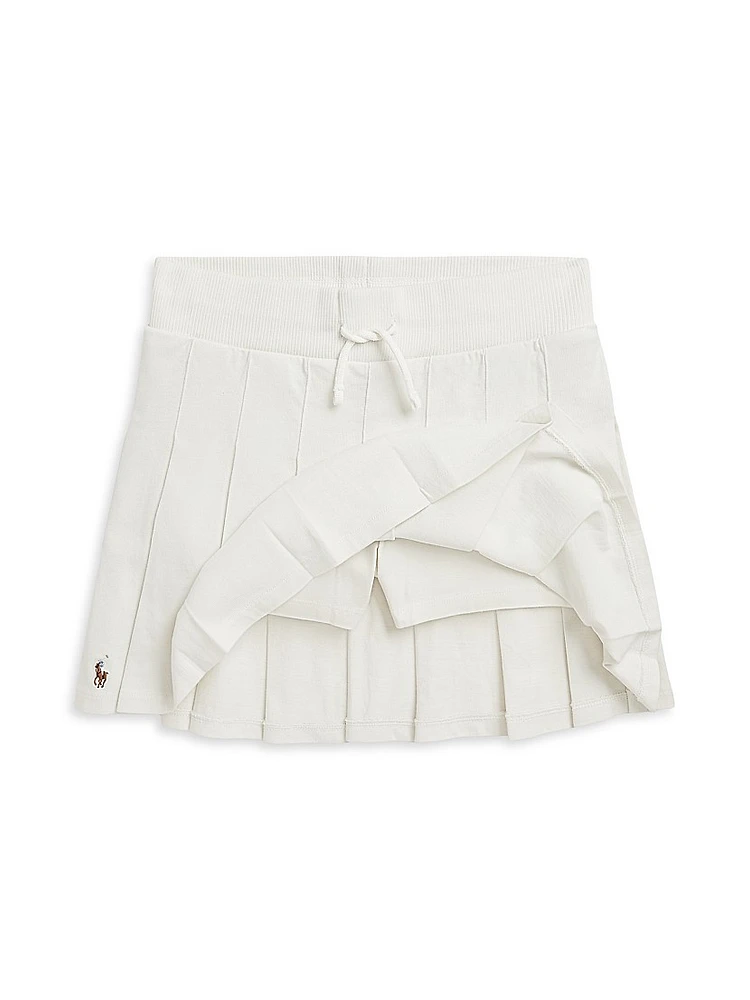 Girl's Cotton Jersey Pleated Skort