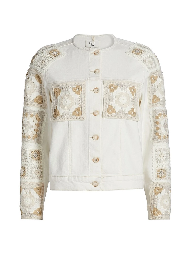 Lido Embroidered Stretch-Denim Jacket