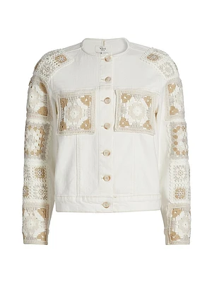 Lido Embroidered Stretch-Denim Jacket
