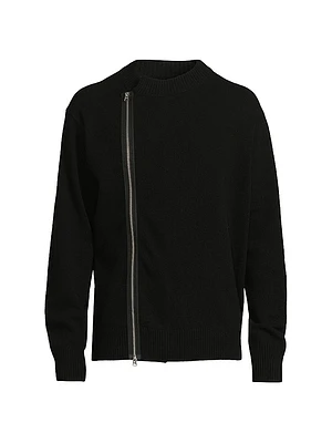 Wool Zip-Front Cardigan