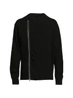 Wool Zip-Front Cardigan