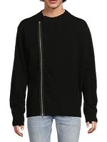 Wool Zip-Front Cardigan