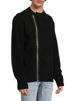 Wool Zip-Front Cardigan