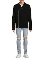 Wool Zip-Front Cardigan