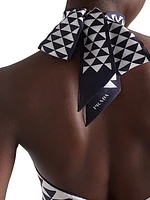 Printed Silk Twill Halter Top