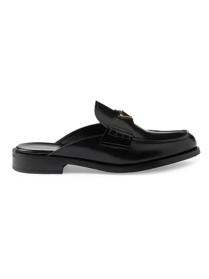 Brushed Leather Mules