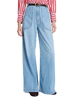 Mecox Beach Cotton High-Rise Wide-Leg Jeans