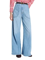 Mecox Beach Cotton High-Rise Wide-Leg Jeans