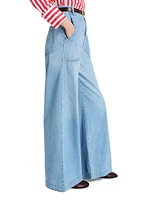 Mecox Beach Cotton High-Rise Wide-Leg Jeans