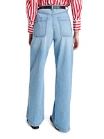 Mecox Beach Cotton High-Rise Wide-Leg Jeans