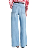Mecox Beach Cotton High-Rise Wide-Leg Jeans