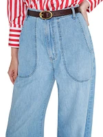 Mecox Beach Cotton High-Rise Wide-Leg Jeans