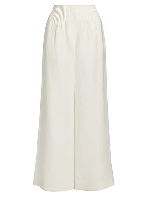 Mini-Pleat Linen Trousers