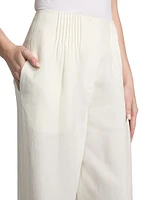 Mini-Pleat Linen Trousers