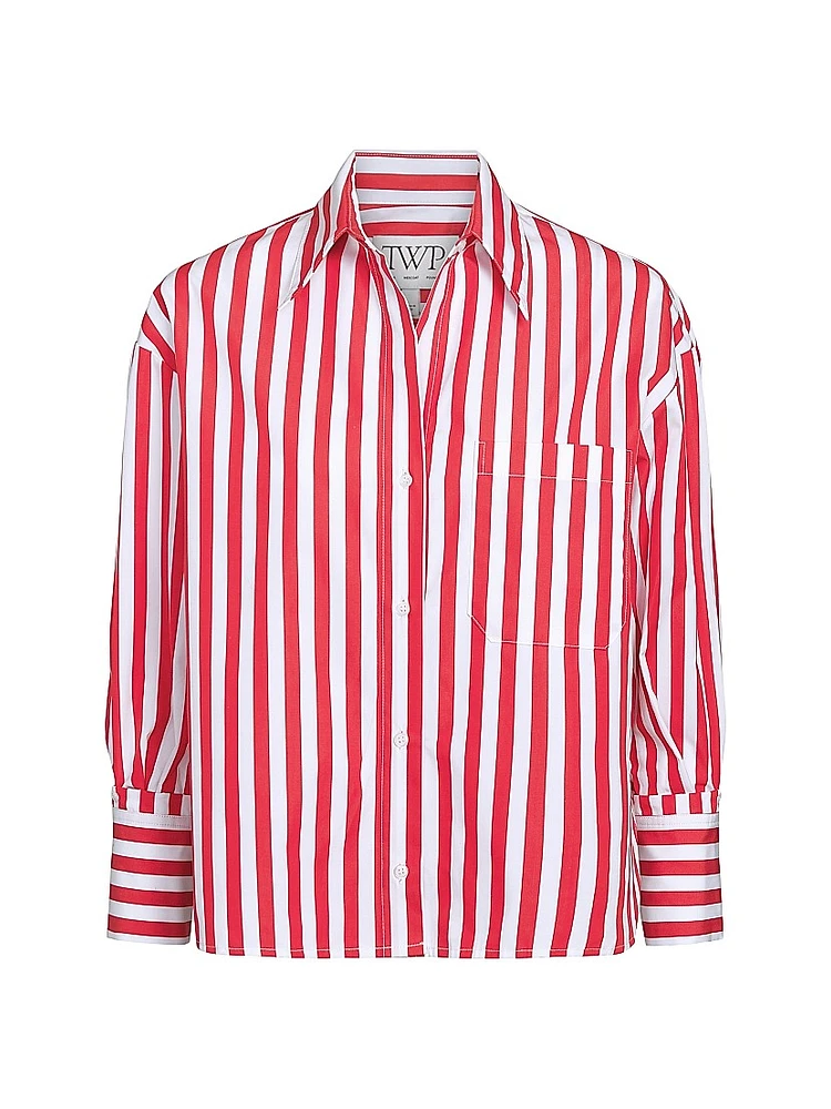 J.D. Striped Cotton Button-Front Shirt