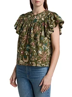 Perline Printed Cotton Poplin Blouse