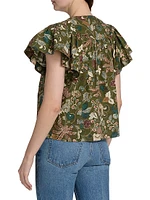 Perline Printed Cotton Poplin Blouse