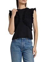 Val Ruffled Cotton Jersey Top