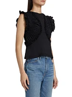 Val Ruffled Cotton Jersey Top