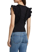 Val Ruffled Cotton Jersey Top