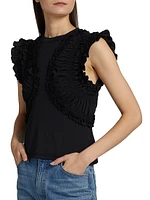 Val Ruffled Cotton Jersey Top