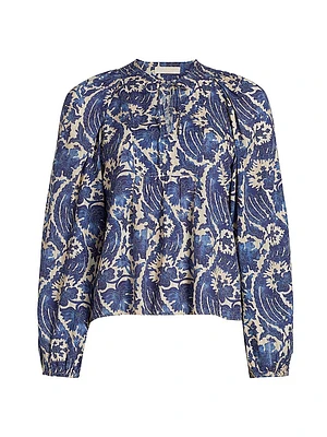 Brea Floral Cotton-Blend Blouse