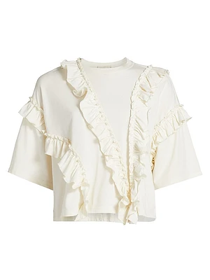 Sydney Ruffled Cotton T-Shirt