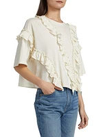 Sydney Ruffled Cotton T-Shirt