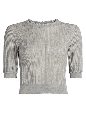 Gemma Pointelle-Knit Top