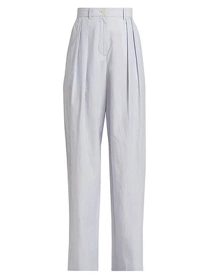 Eleanor Wide-Leg Linen-Cotton Pants