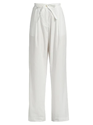 Barrett Stretch Poplin Wide-Leg Pants
