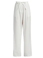 Barrett Stretch Poplin Wide-Leg Pants