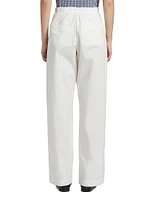 Barrett Stretch Poplin Wide-Leg Pants