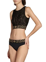 Medusa & La Greca Lace Crop Top