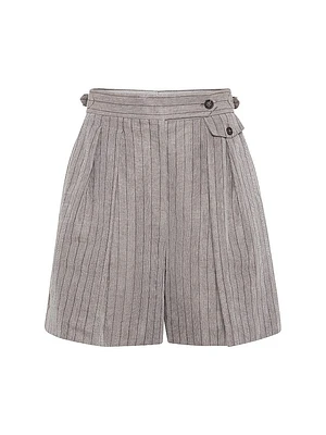 Techno Linen Chevron City Bermuda Shorts