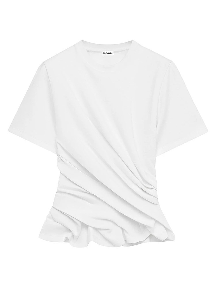 Twisted Crewneck Cotton Top