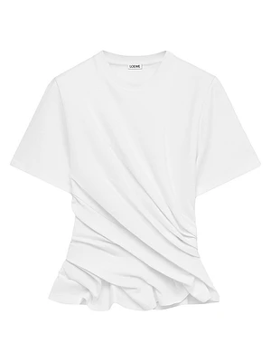 Twisted Crewneck Cotton Top