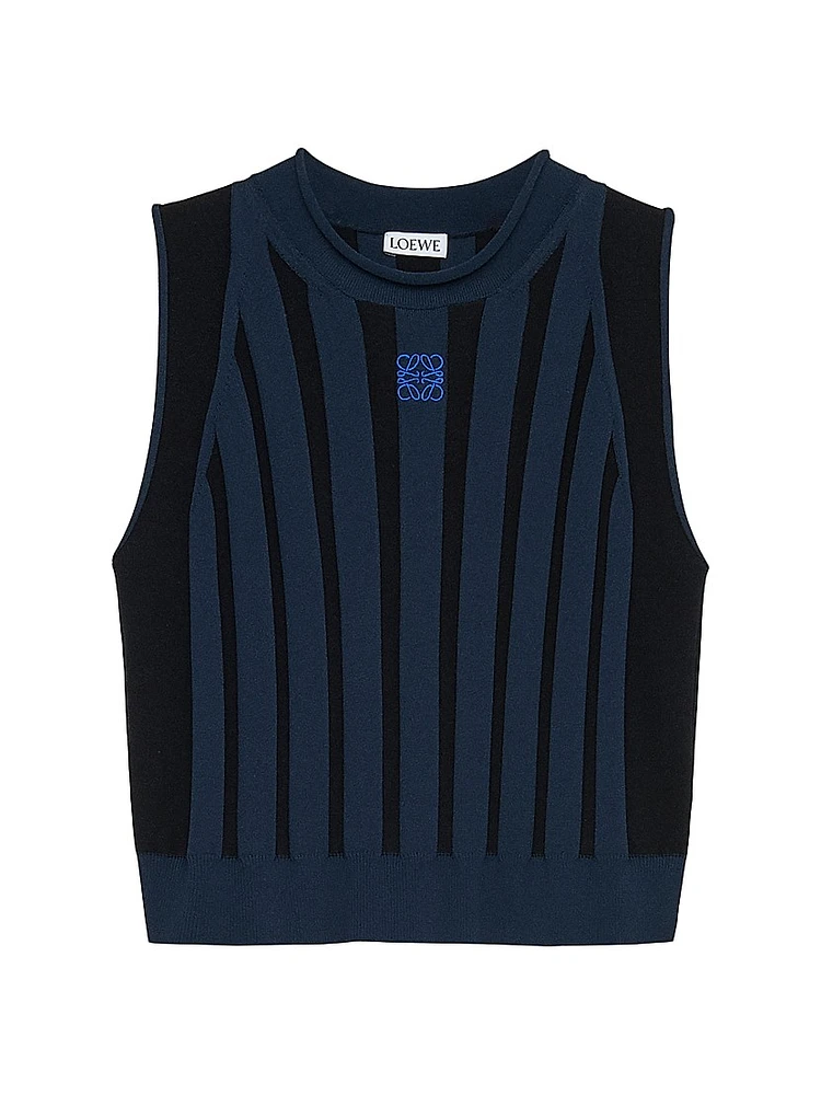 Sleeveless Rib-Knit Top