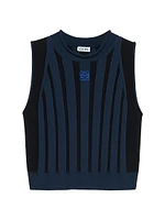 Sleeveless Rib-Knit Top