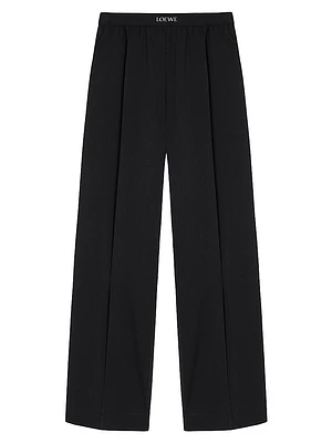 Creased-Front Wool-Blend Trousers