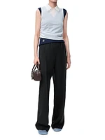 Creased-Front Wool-Blend Trousers